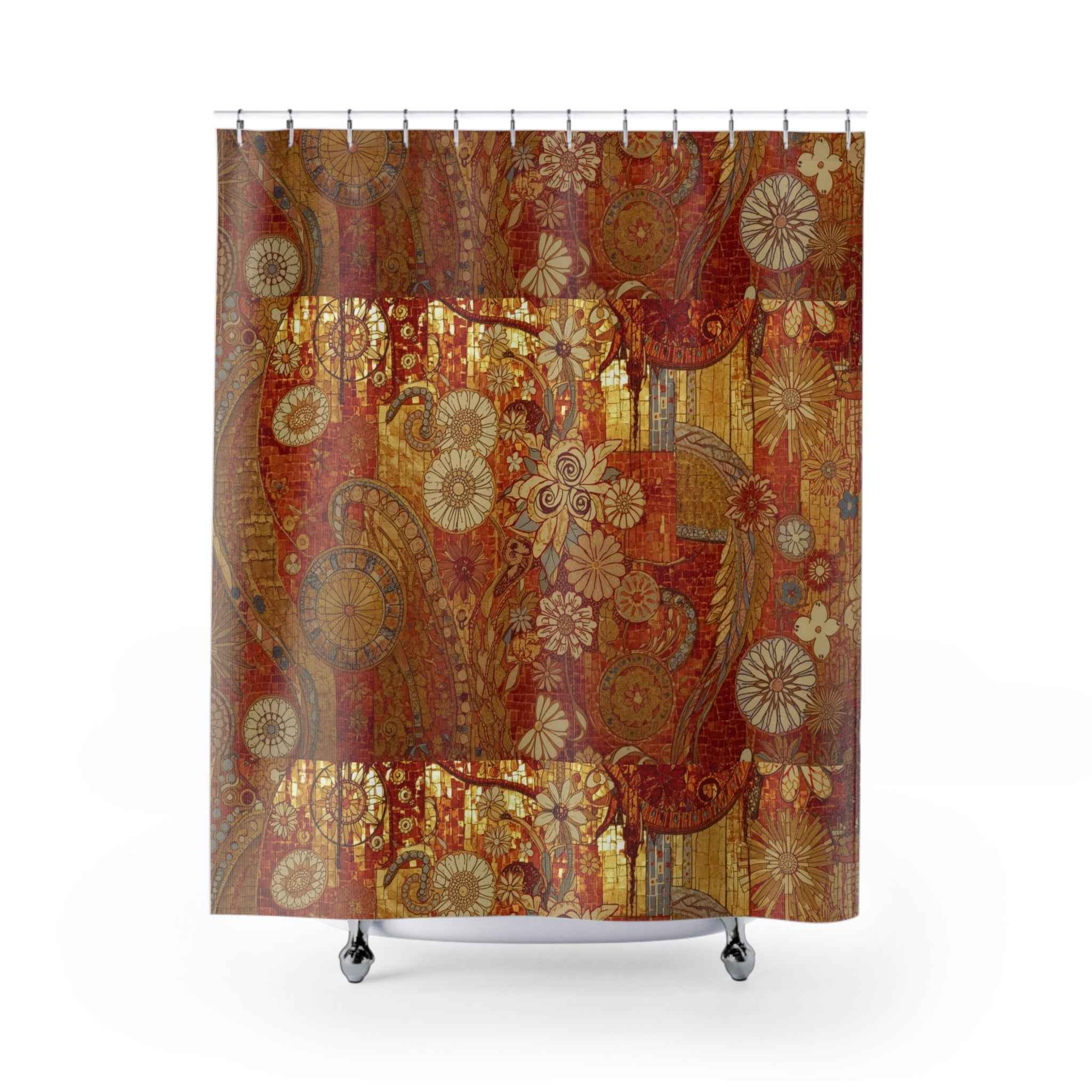 Beautiful Bohemian Floral Shower Curtain, Vintage Style Bathroom Decor, Bath Accessories, Home Decoration, Gift for Housewarming